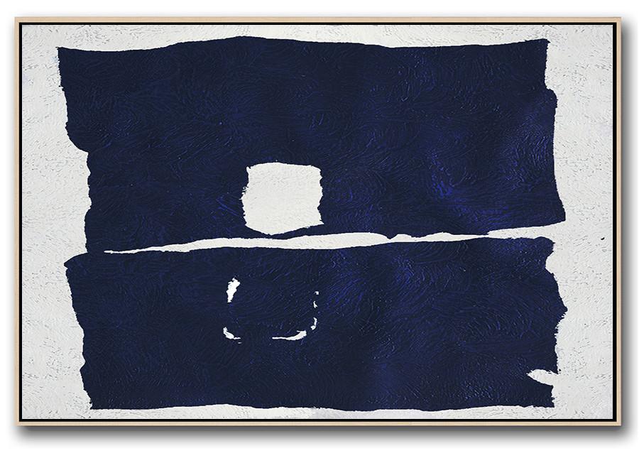 Horizontal Navy Blue Minimal Art #NV124C